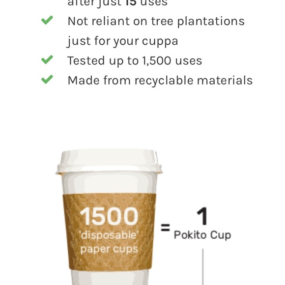 Pokito multi sized reusable coffee cup - Picture 3 of 5